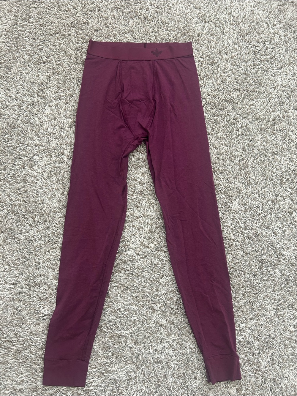 Bombas Base Layer Jogger Leggings Mens Size Small Maroon New